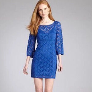 Laundry By Shelli Segal Blue Lace Dress